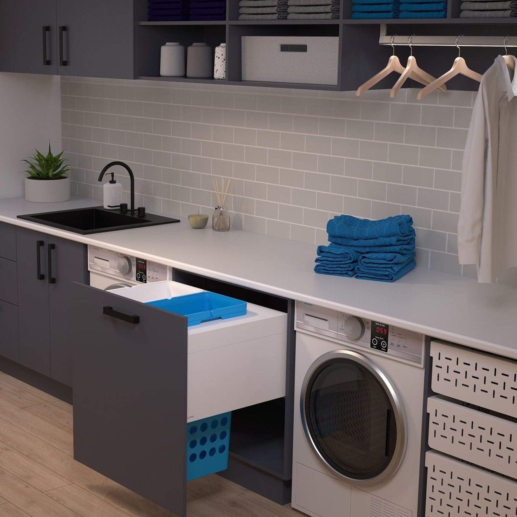 Tanova Designer Series 2 Pull Out Laundry Unit gallery detail image