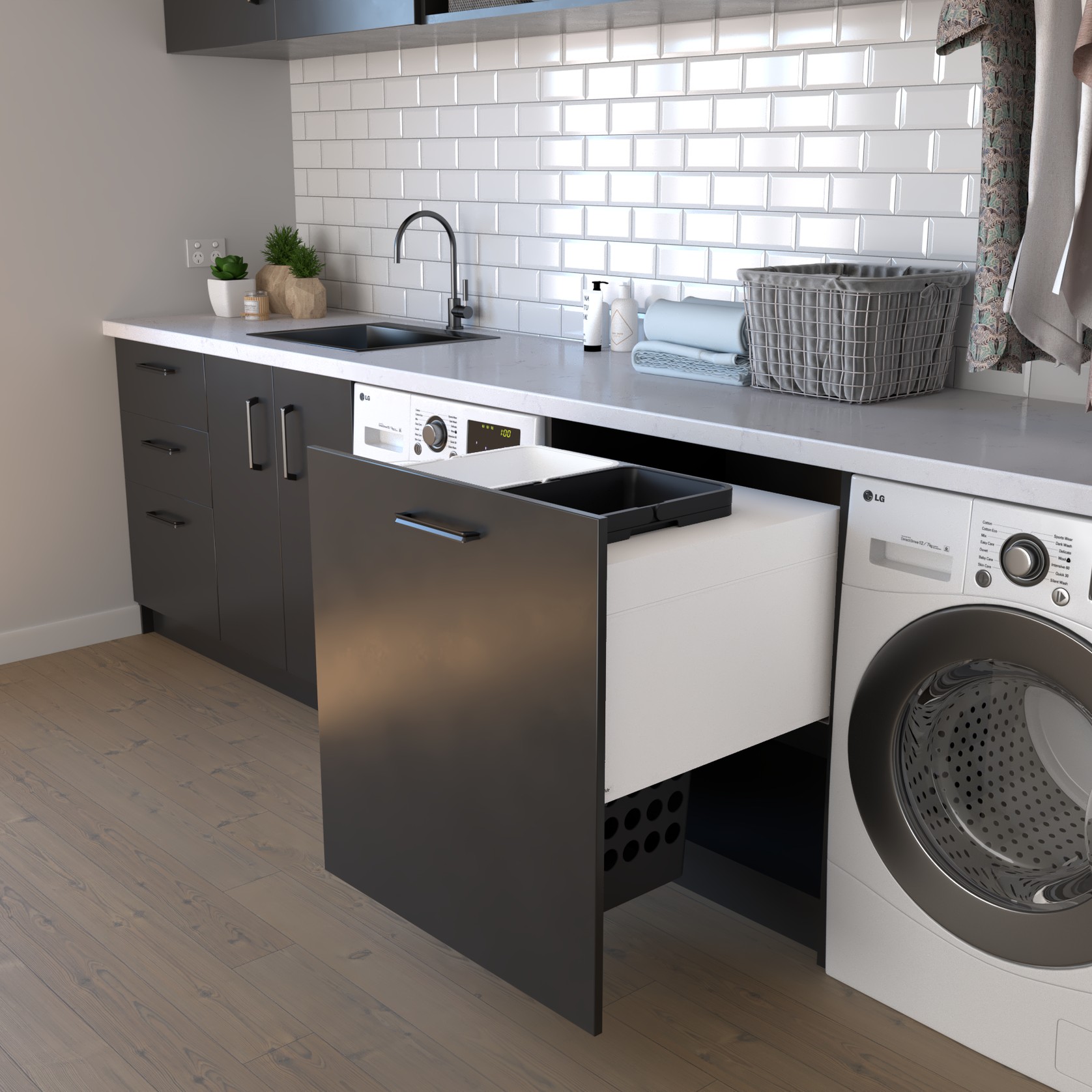 Tanova Designer Series 2 Pull Out Laundry Unit gallery detail image