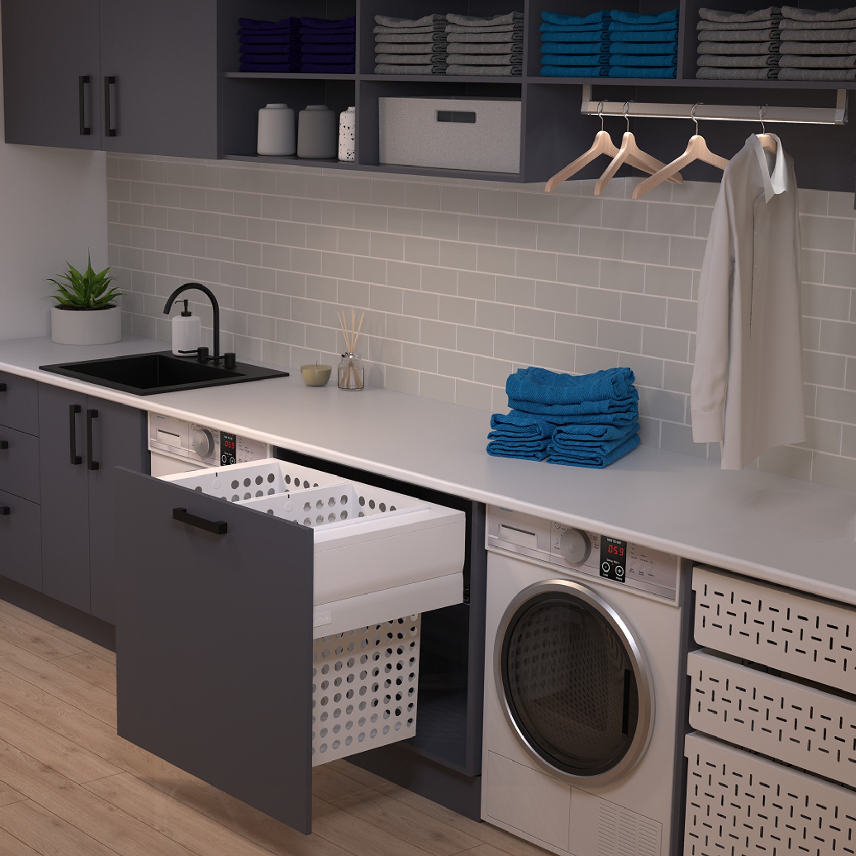 Tanova Designer Series Pull Out Laundry Units gallery detail image