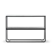 Estoria 120cm White Marble Shelf Console Table | Black gallery detail image