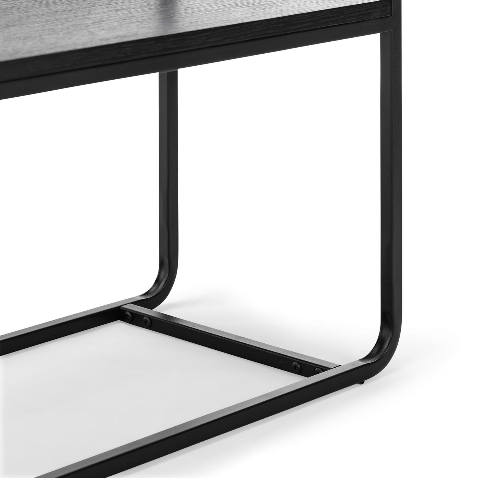 Estoria 120cm White Marble Shelf Console Table | Black gallery detail image