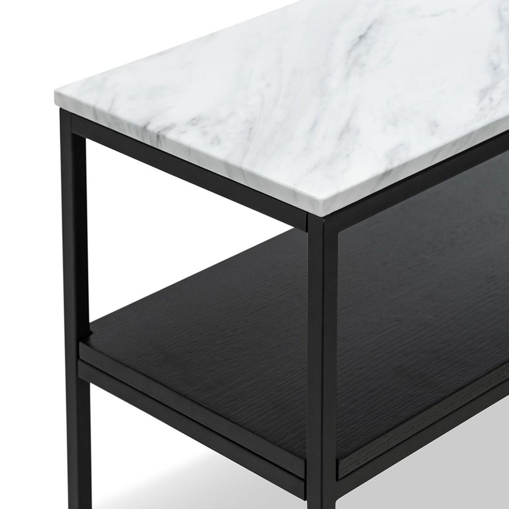 Ebonie 120cm White Marble Console Table | Black gallery detail image
