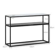 Ebonie 120cm White Marble Console Table | Black gallery detail image