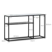 Ebonie 130cm White Marble Console Table | Black gallery detail image