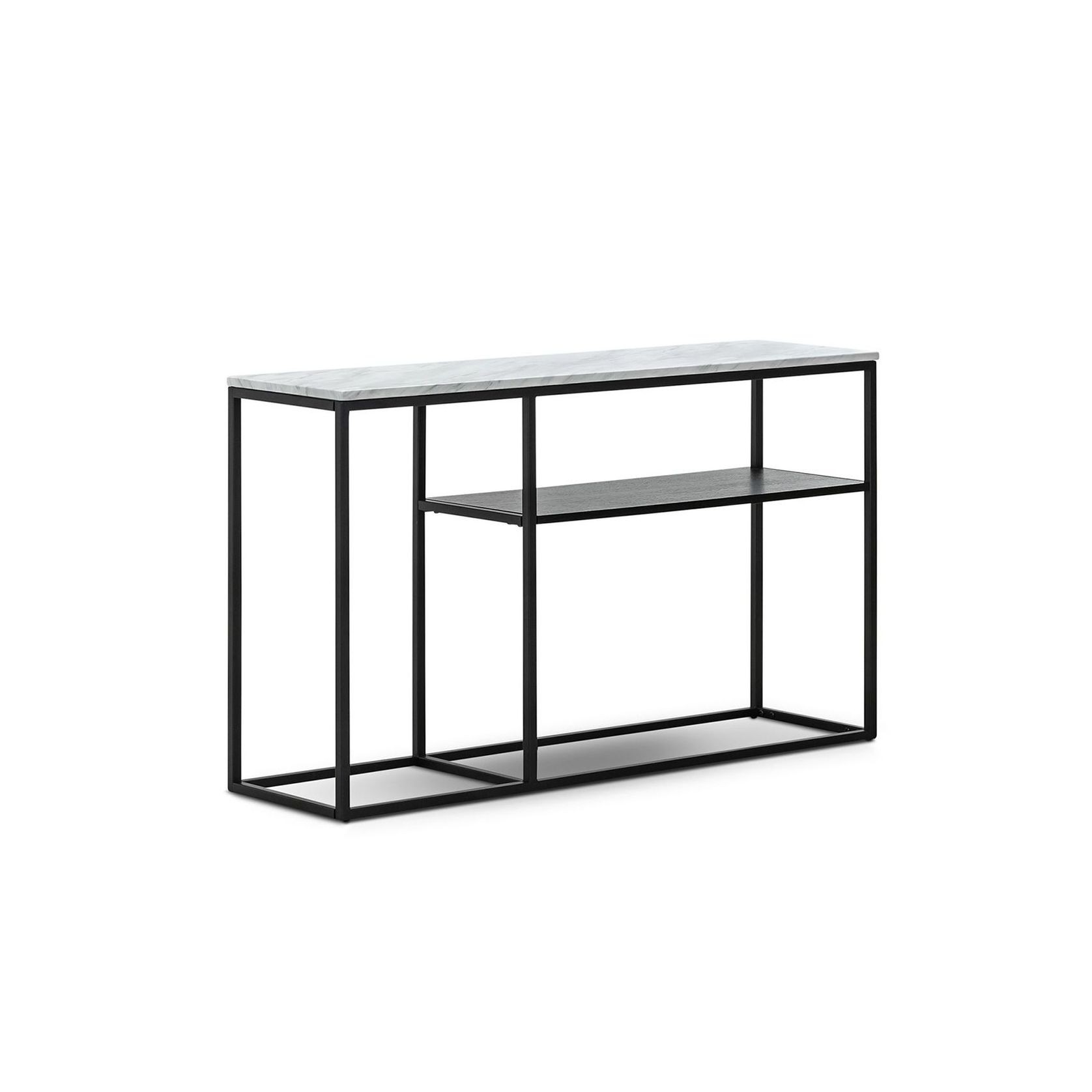 Ebonie 130cm White Marble Console Table | Black gallery detail image