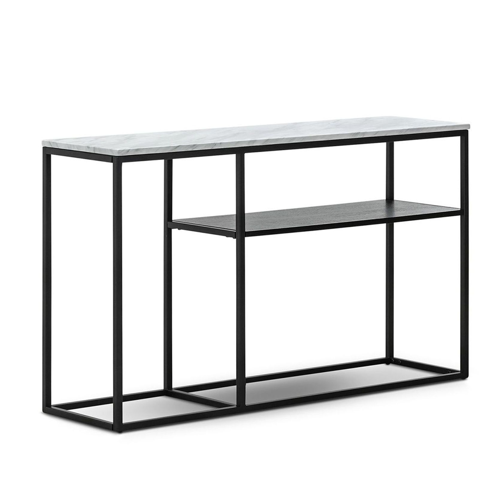 Ebonie 130cm White Marble Console Table | Black gallery detail image