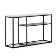 Ebonie 130cm White Marble Console Table | Black gallery detail image