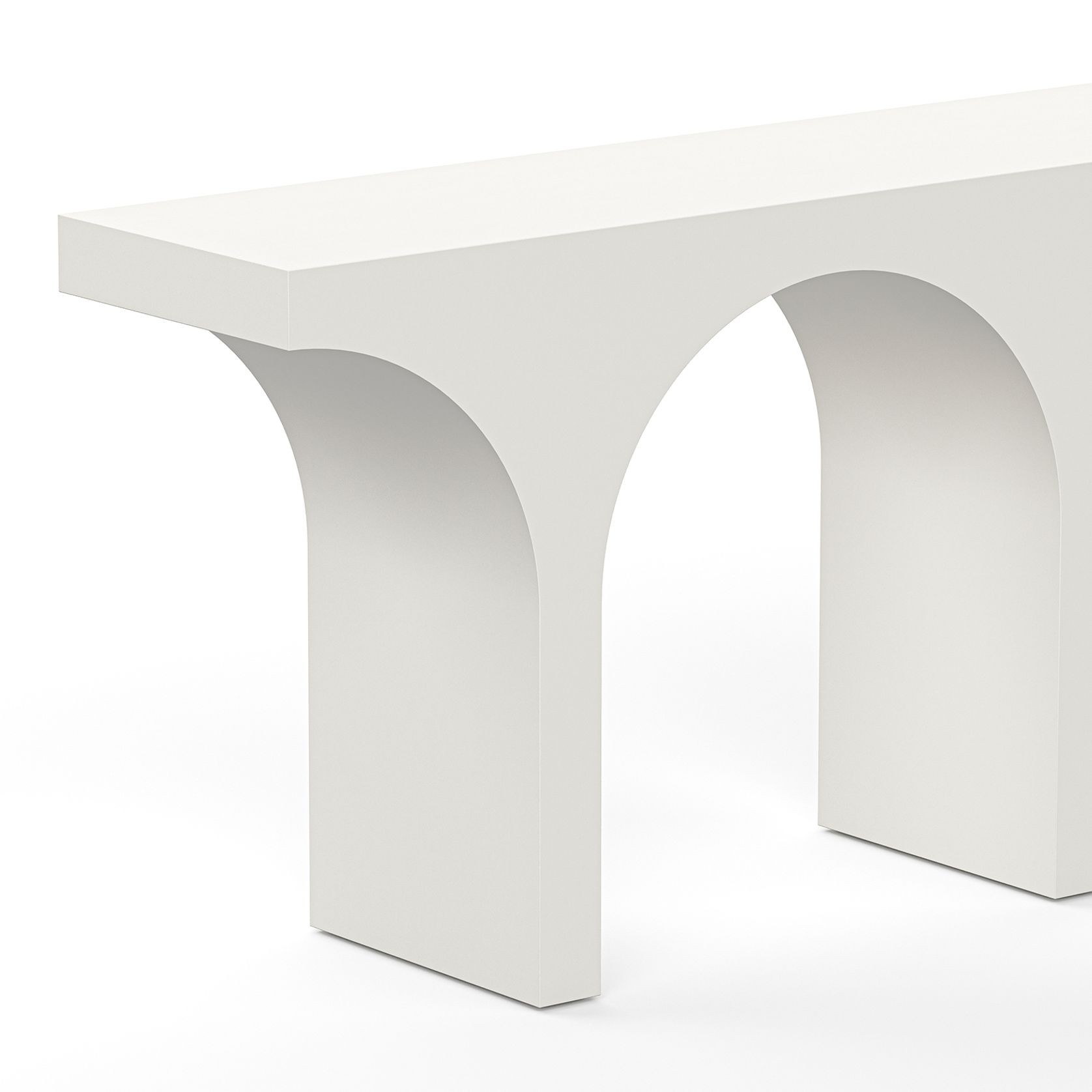 Arcus 140cm Concrete Console Table in Cream Putty gallery detail image