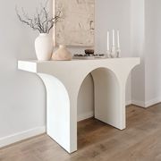 Arcus 140cm Concrete Console Table in Cream Putty gallery detail image