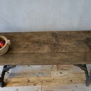 Italian Antique Oak Trestle Console Table gallery detail image