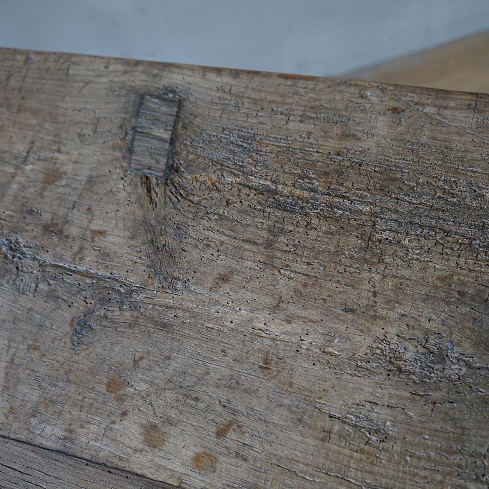 Italian Antique Oak Trestle Console Table gallery detail image