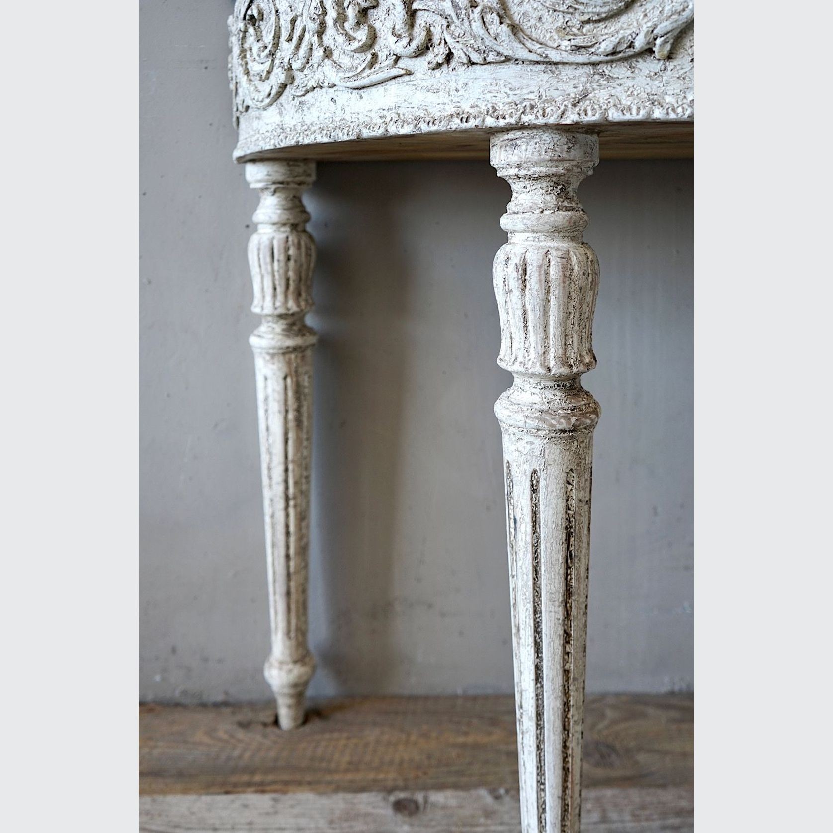 Louis XVI Painted Demi-lune Console gallery detail image
