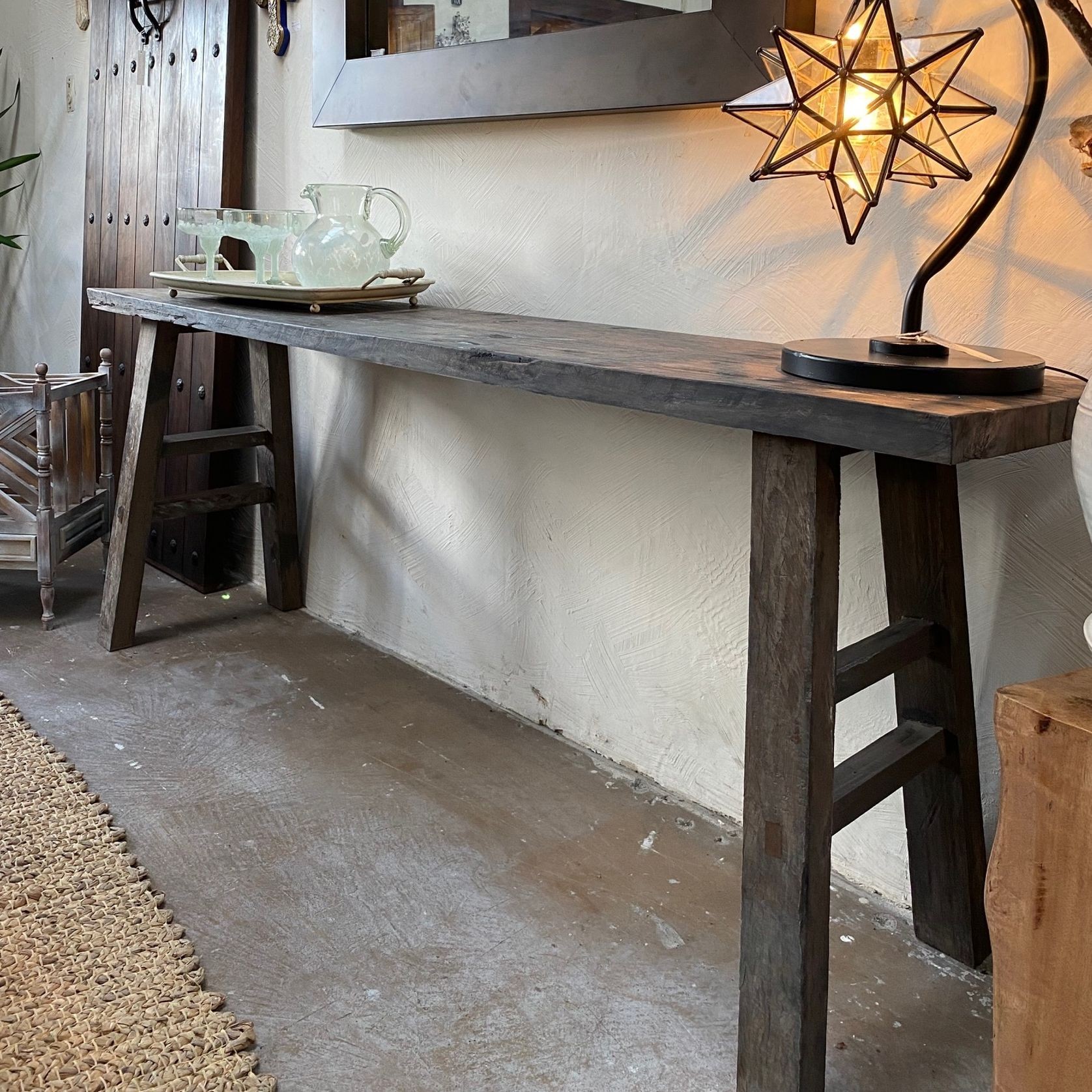Old Tua Console Table Rustic Grey gallery detail image