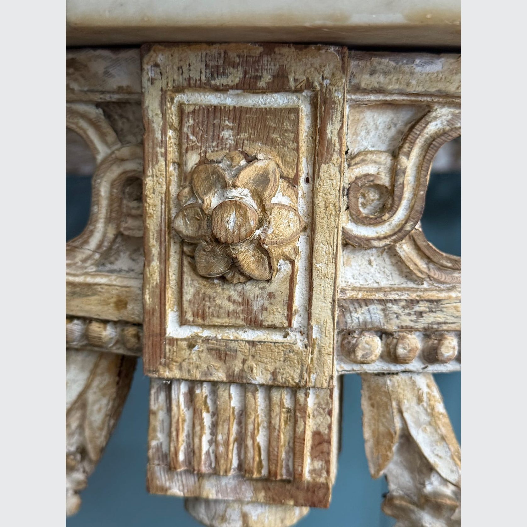 French Louis XVI Painted Demi-lune Consoles (Pair) gallery detail image