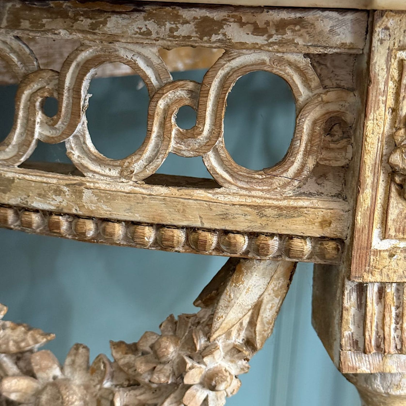French Louis XVI Painted Demi-lune Consoles (Pair) gallery detail image