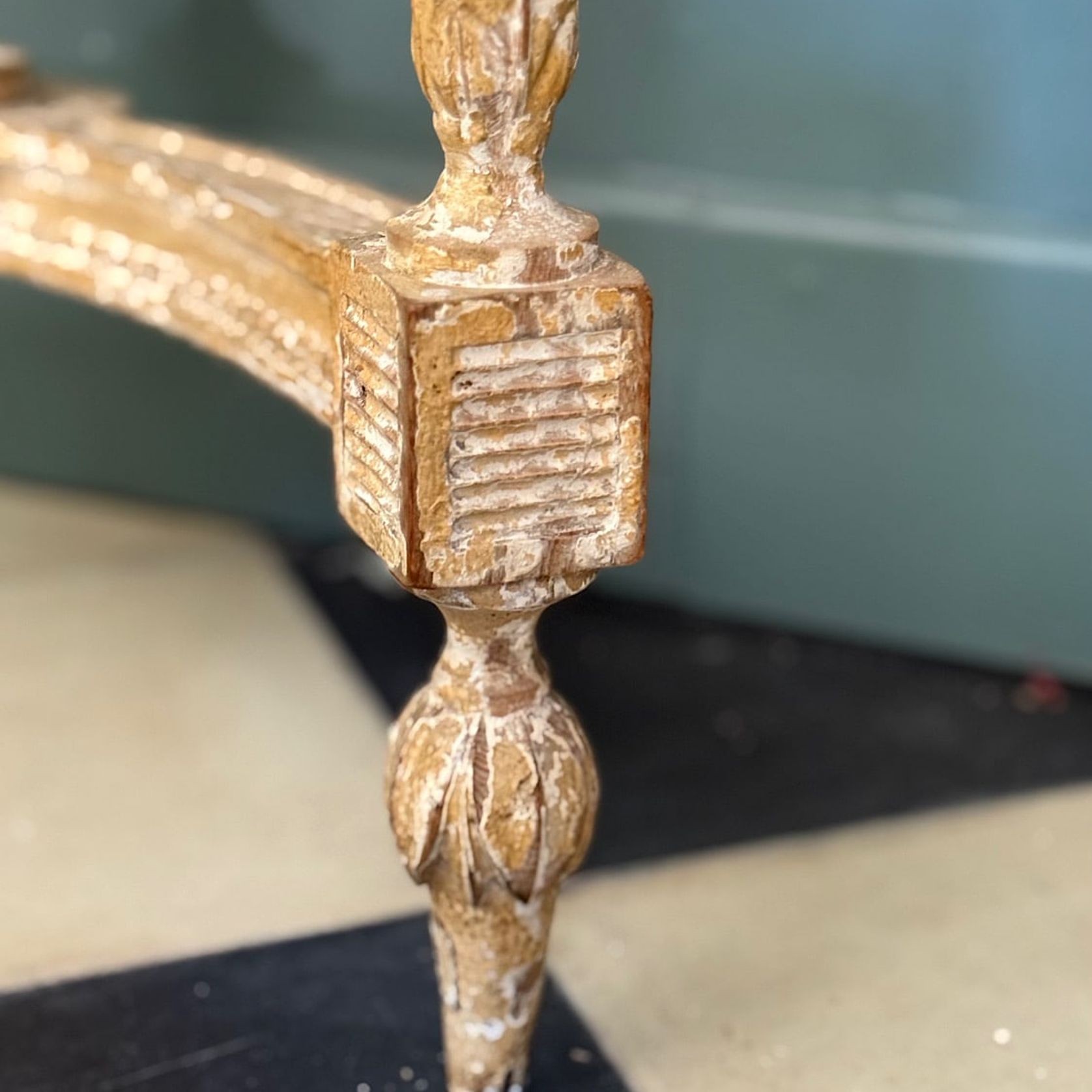 French Louis XVI Painted Demi-lune Consoles (Pair) gallery detail image