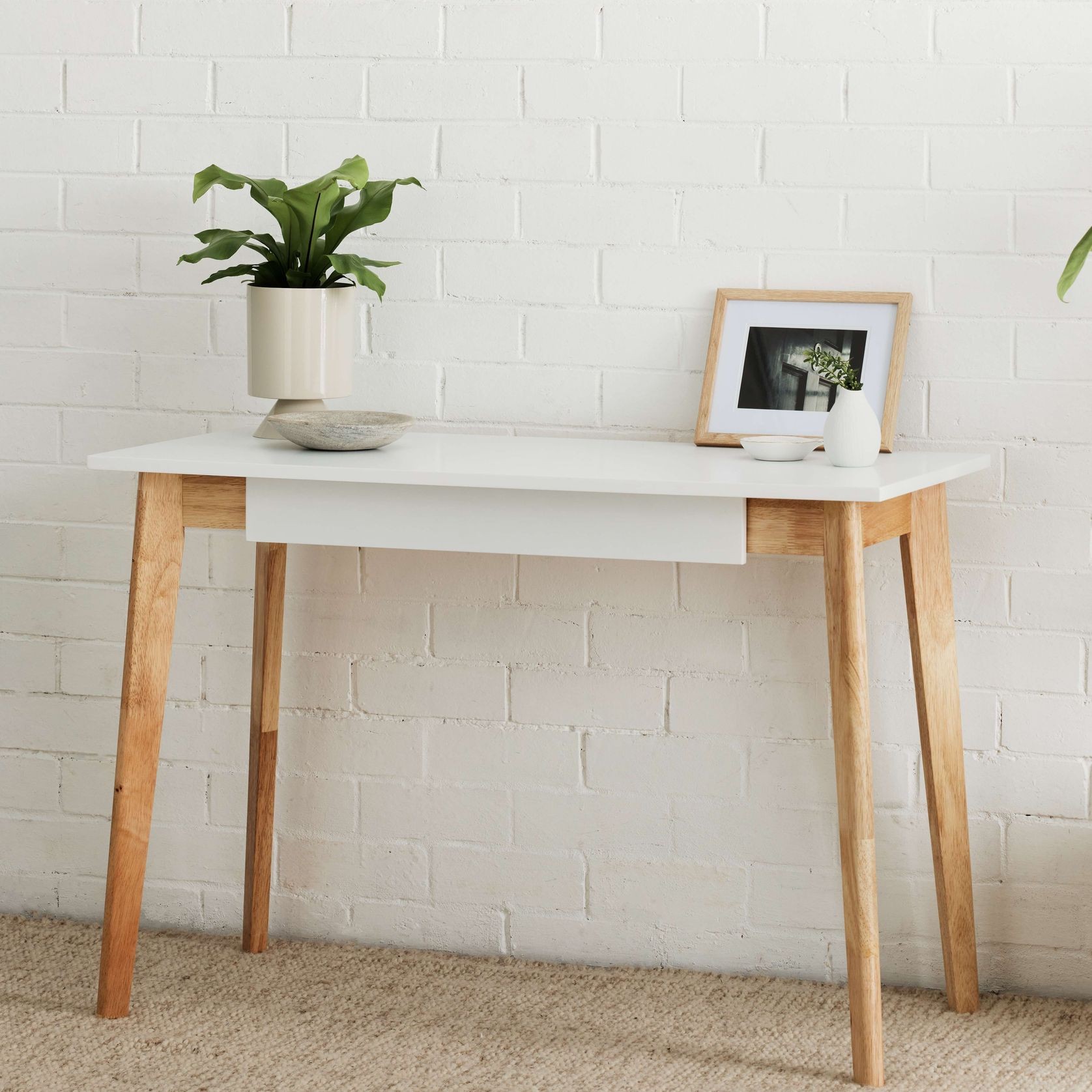Byron Console Table | 1 Drawer | Natural Hardwood gallery detail image