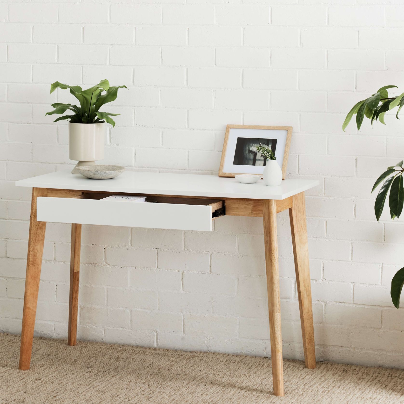 Byron Console Table | 1 Drawer | Natural Hardwood gallery detail image