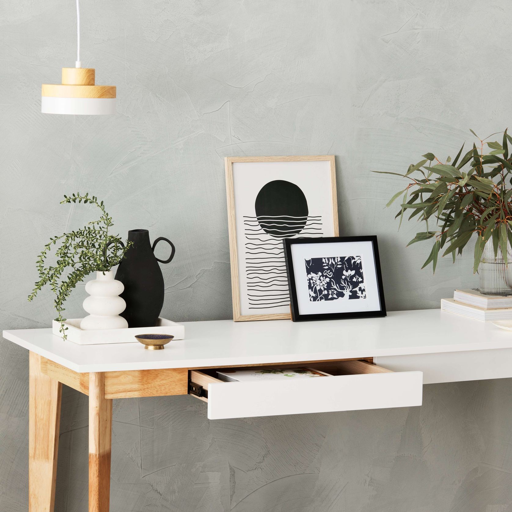 Byron Console Table | 2 Drawer | Natural Hardwood gallery detail image