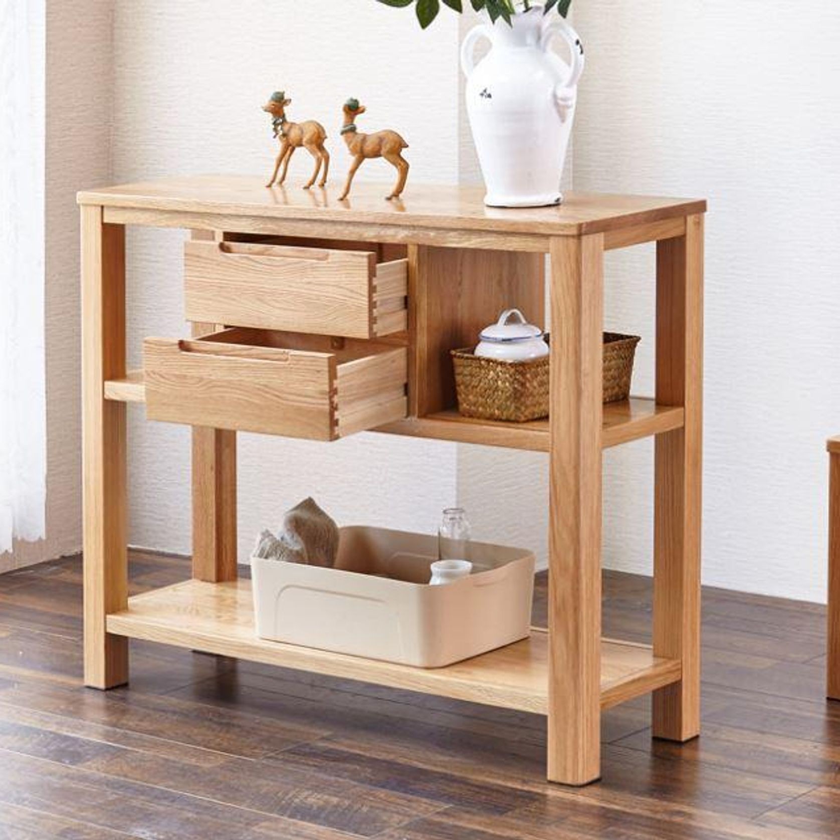 Humbie Solid Oak Console Table gallery detail image