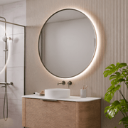 CODE Solace Round Framed Gunmetal Led Mirror - 3 Sizes gallery detail image
