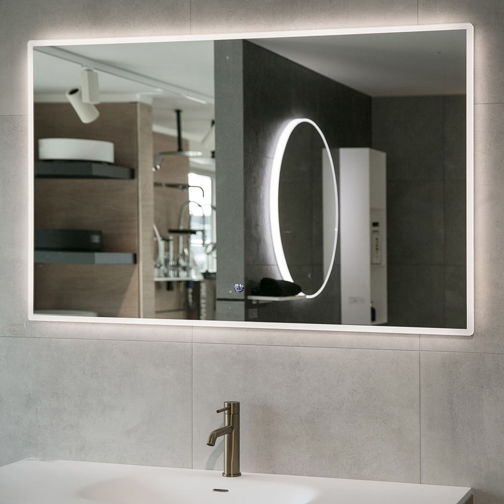 Acrylic Framed Diffused LED & Demister Mirror 1200 gallery detail image