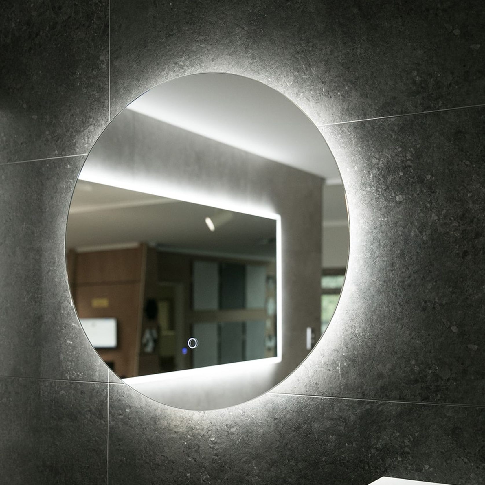Frameless Backlit Round LED & Demister Mirror ArchiPro NZ