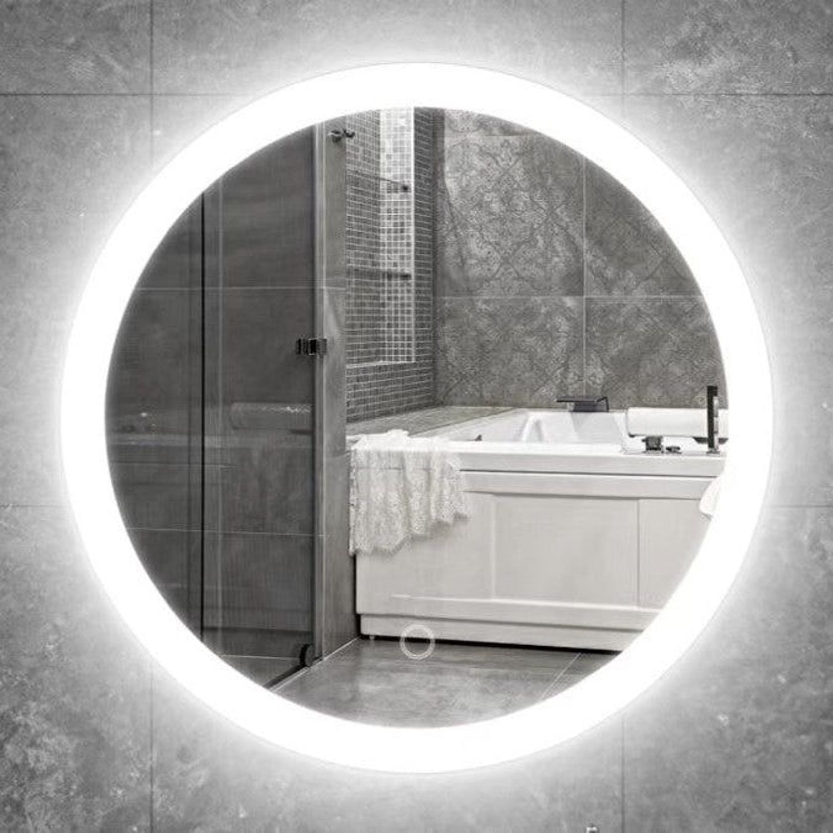 LED Mirror Round backlit with frosted Edge gallery detail image