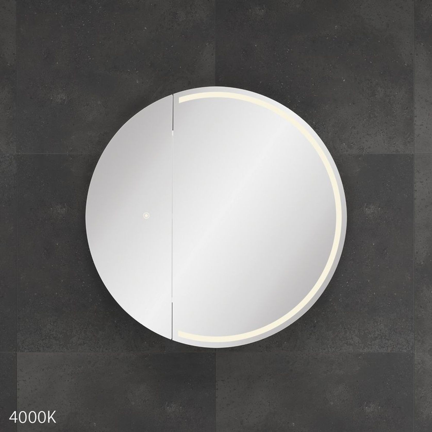 Round Split LED Mirror Cabinet gallery detail image