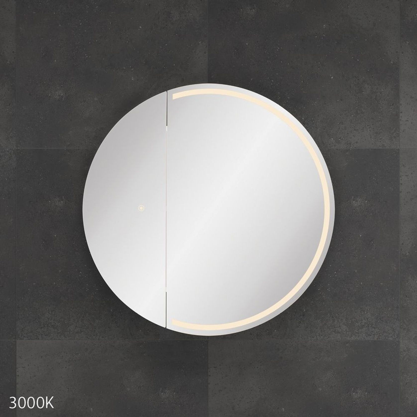 Round Split LED Mirror Cabinet gallery detail image