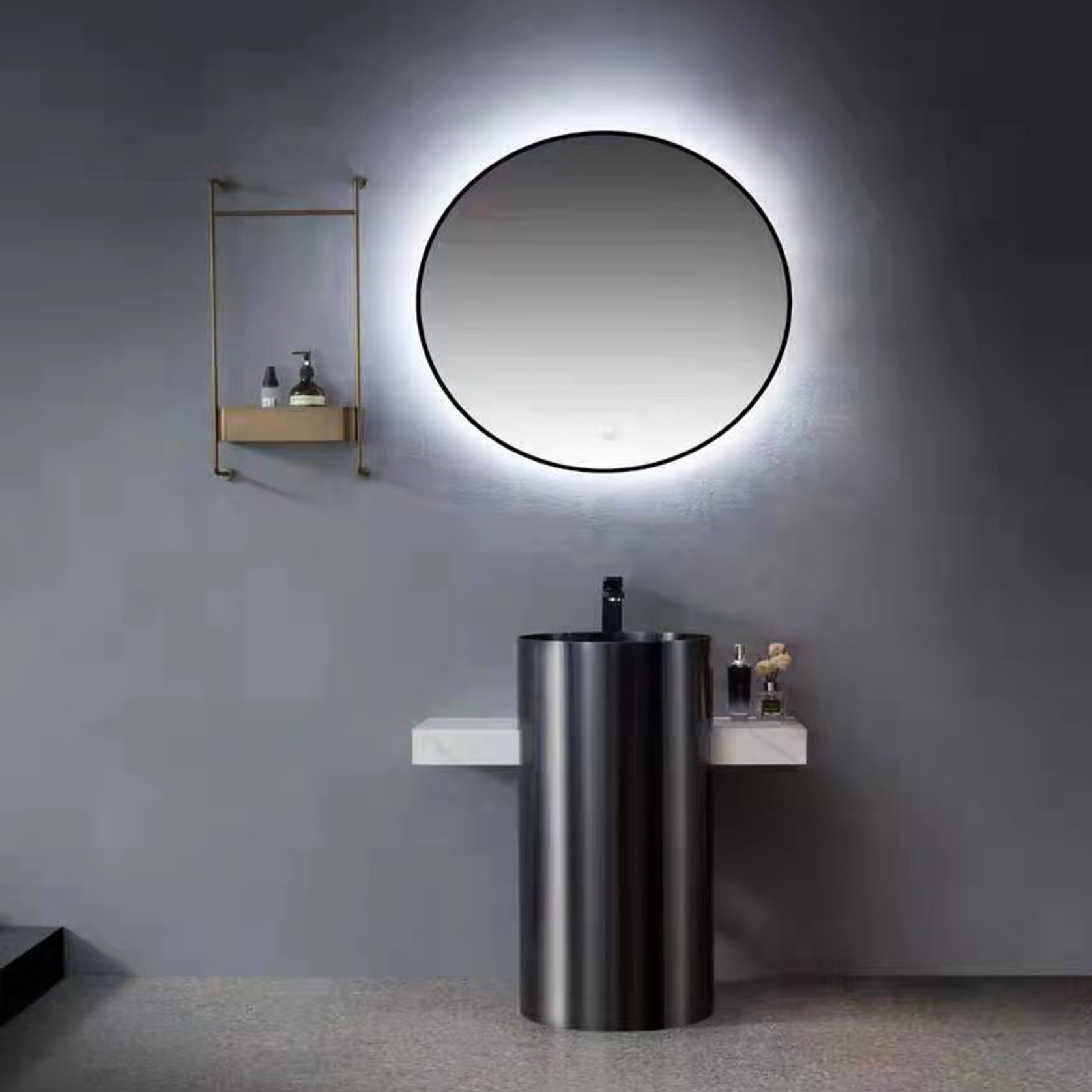 Nova Round LED backlit Mirror With Frame gallery detail image