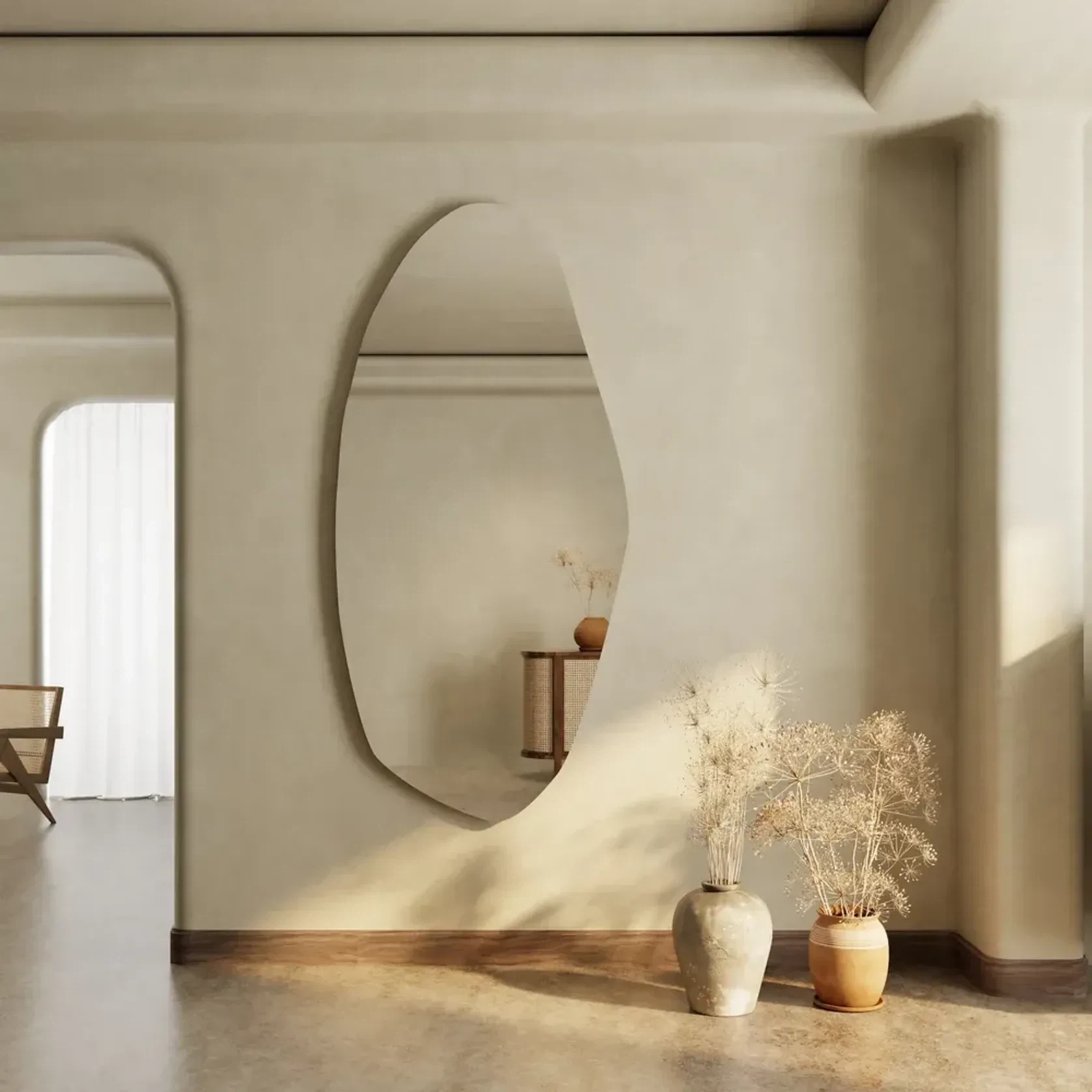 Isla Irregular LED Mirror | 1800 x 800 gallery detail image