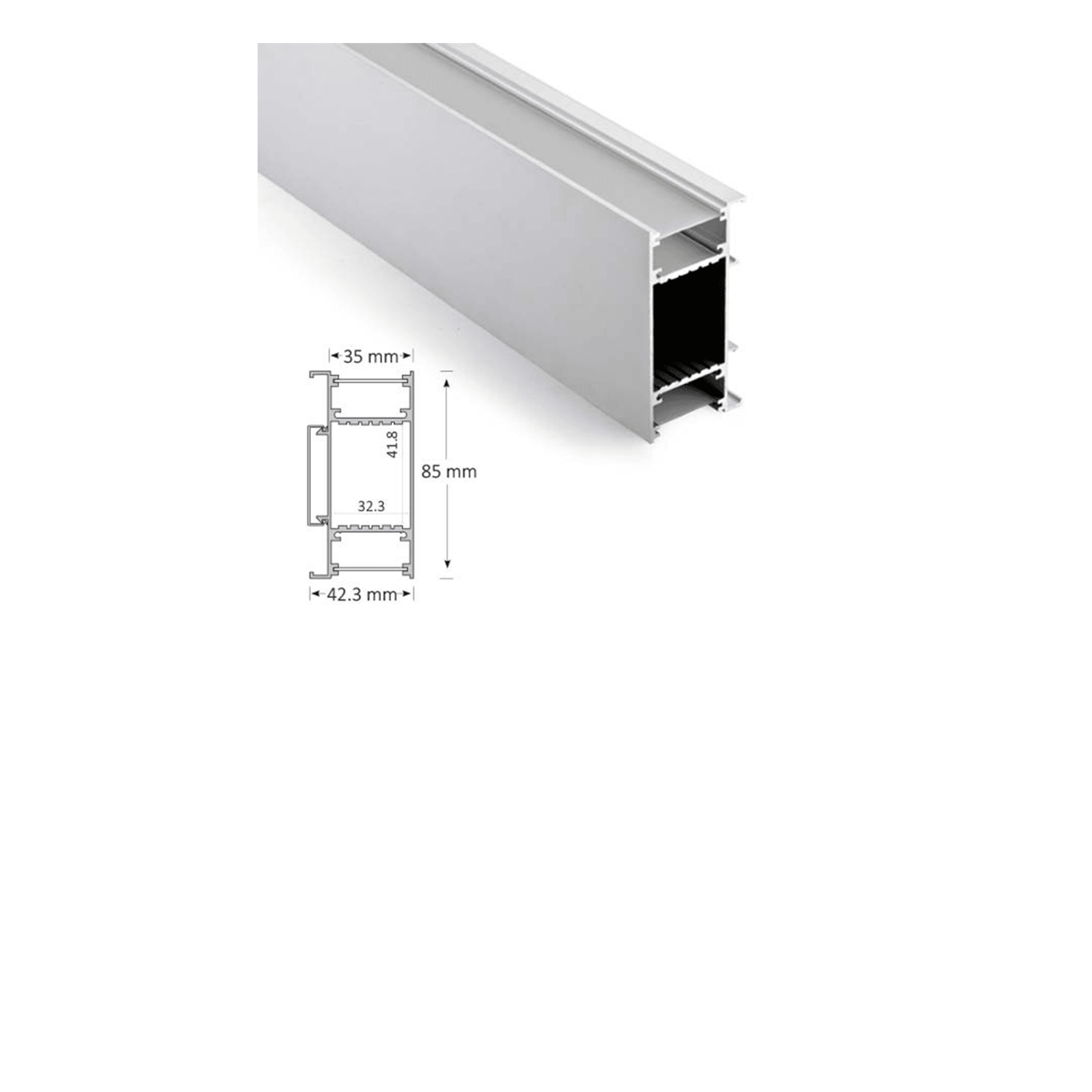 Wall Mounted Updown LED Extrusion gallery detail image