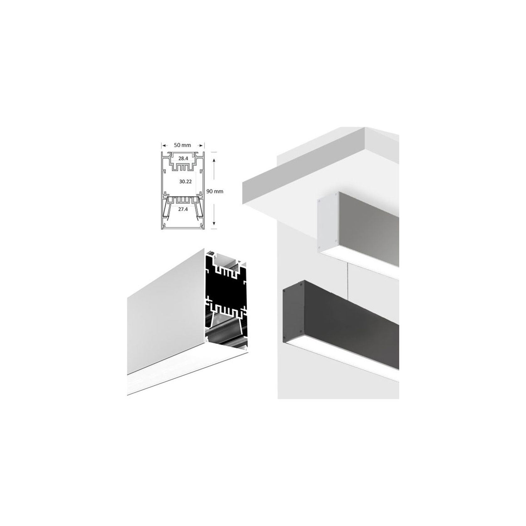 Updown LED Extrusion for Pendant Lighting gallery detail image