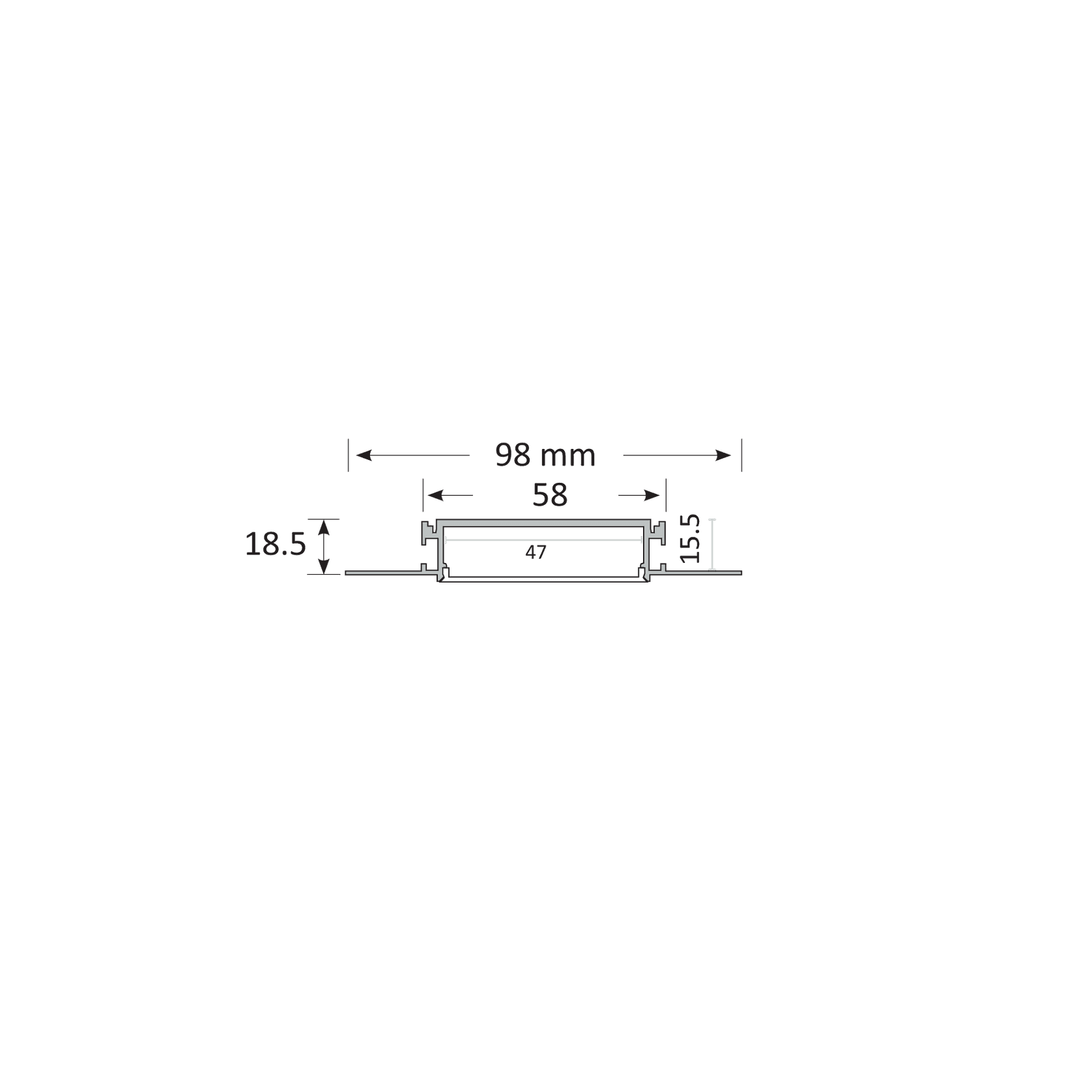 TL012 Large Plaster In LED Strip Profile for Trimless L gallery detail image