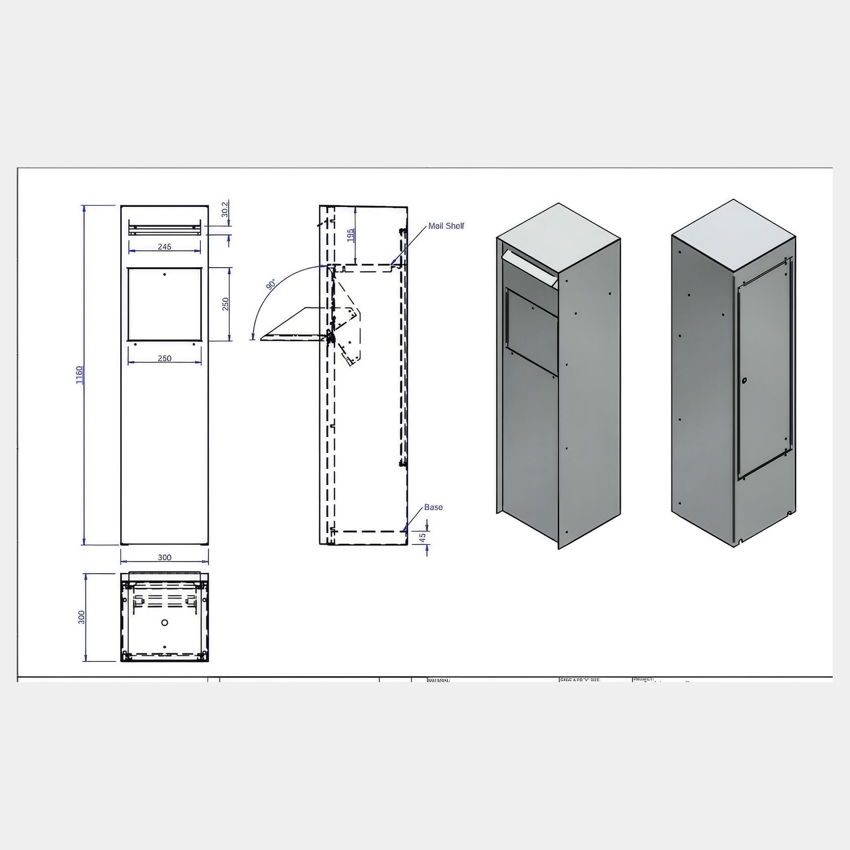 Slimline Free Standing Parcel Guard Drop Box Letterbox gallery detail image