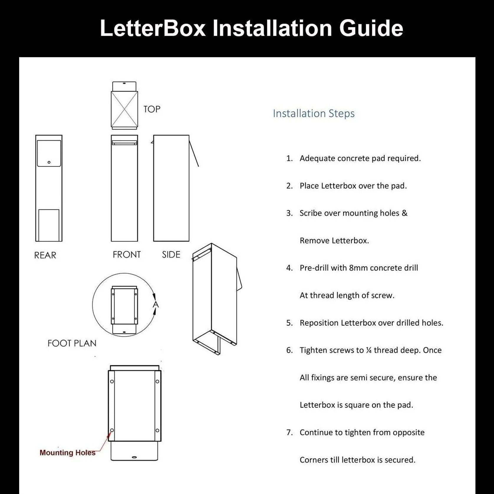 SONI- Nikau Tower Type Free Standing Letterbox gallery detail image