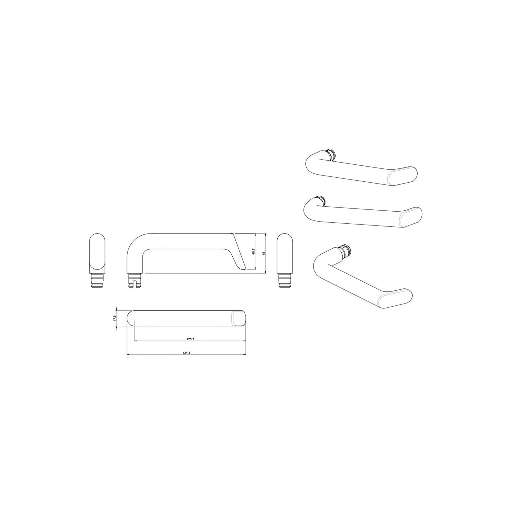 Lockwood 1220 Series Brass Door Handle - Lever 102 gallery detail image