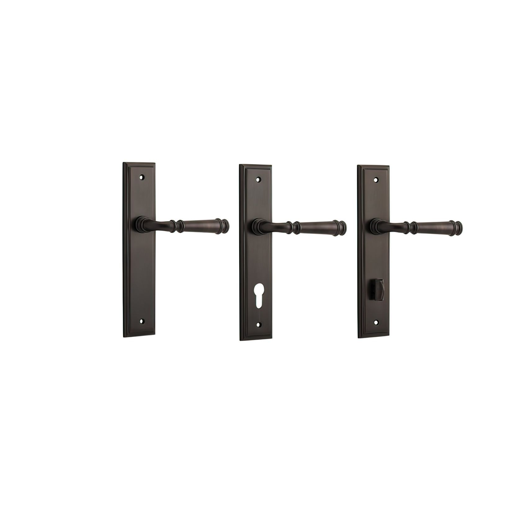 Iver Verona Door Lever on Stepped Backplate Signature Brass gallery detail image