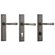 Iver Verona Door Lever on Stepped Backplate Distressed Nickel gallery detail image