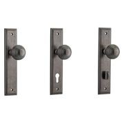 Iver Guildford Door Knob on Stepped Backplate Distressed Nickel gallery detail image