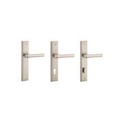Iver Helsinki Door Lever on Stepped Backplate Satin Nickel gallery detail image