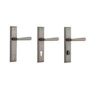 Iver Copenhagen Door Lever on Stepped Backplate Distressed Nickel gallery detail image