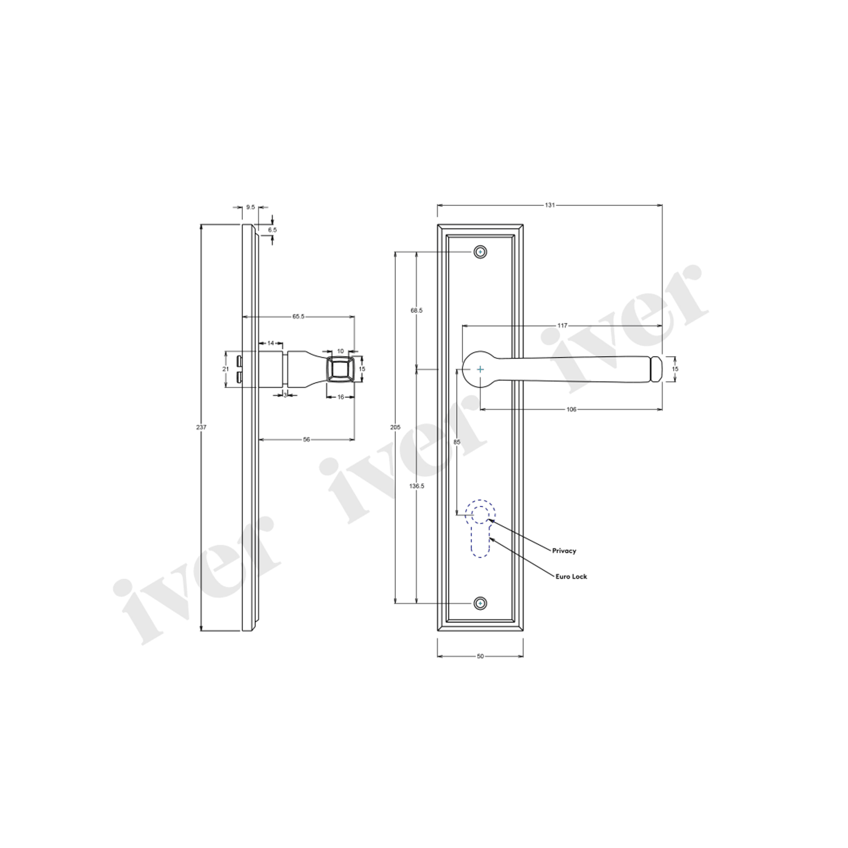 Iver Annecy Door Lever on Stepped Backplate Latch Brushed Brass 15244 - Customise to your need gallery detail image