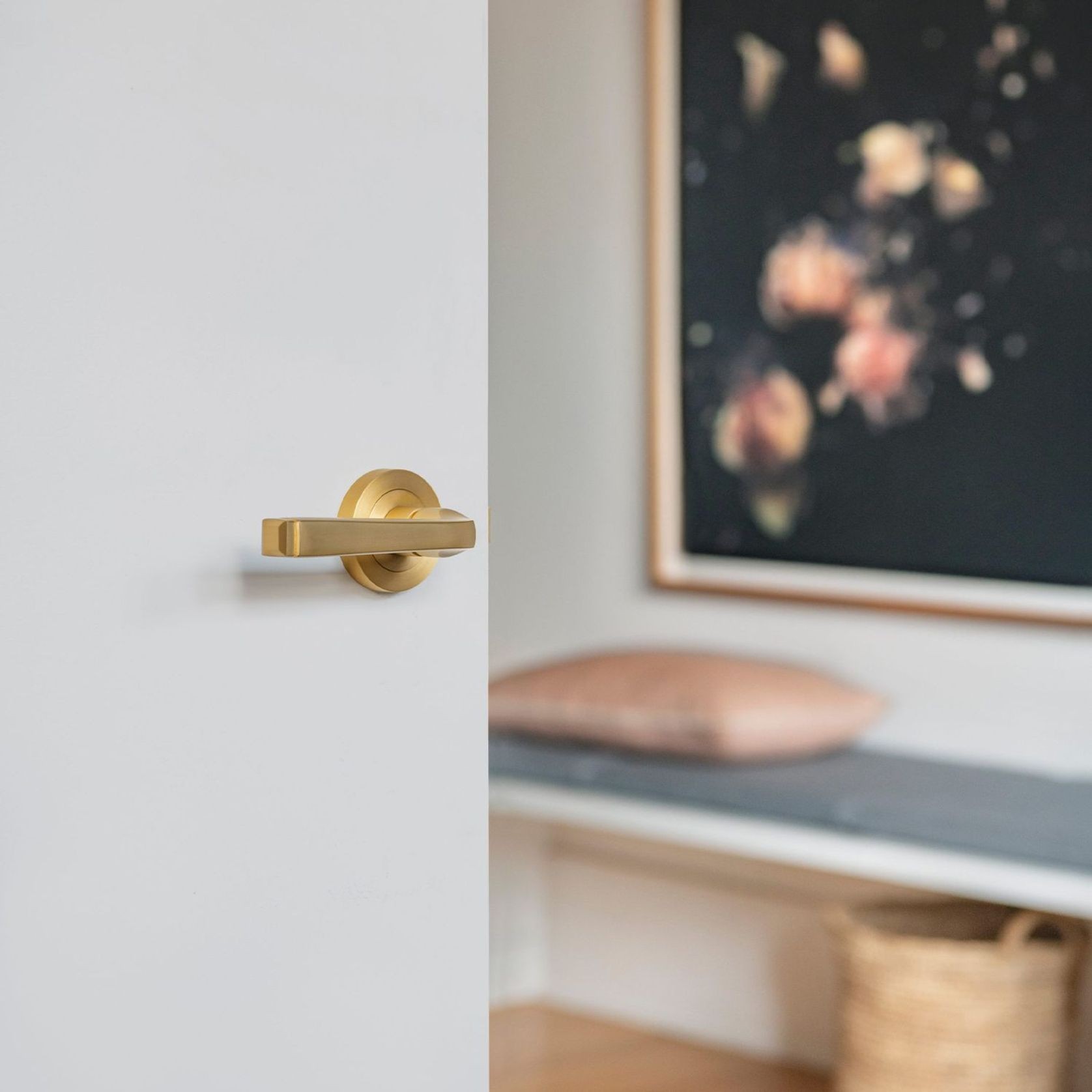 Iver Annecy Door Lever Handle on Round Rose gallery detail image