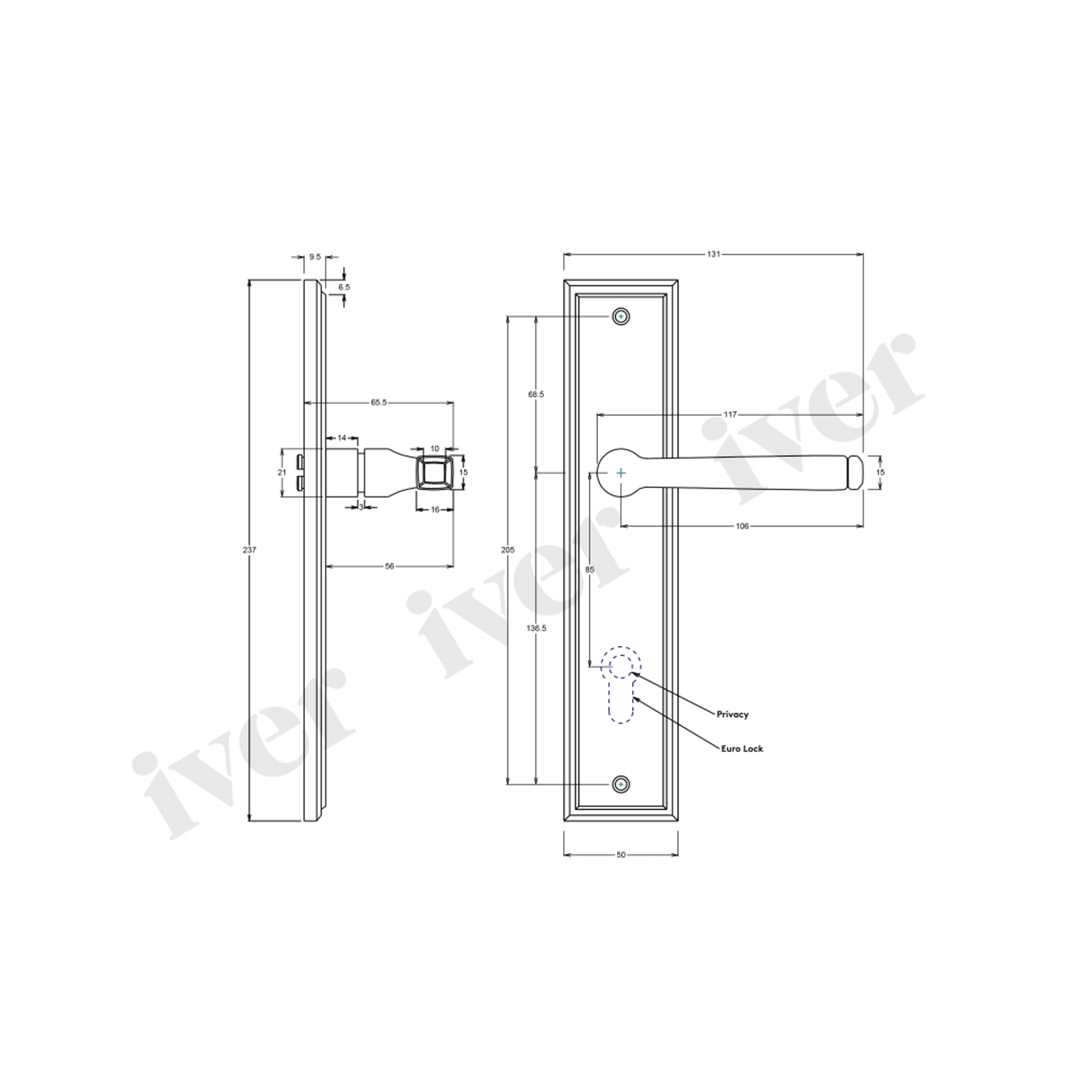 Iver Annecy Door Lever on Stepped Backplate Latch Brushed Brass 15244 - Customise to your need gallery detail image