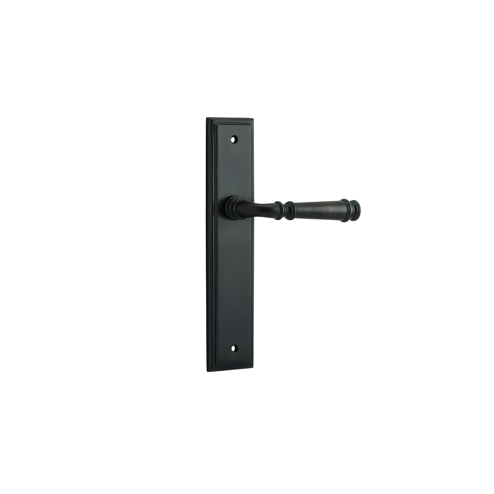 Iver Verona Door Lever on Stepped Backplate Signature Brass gallery detail image