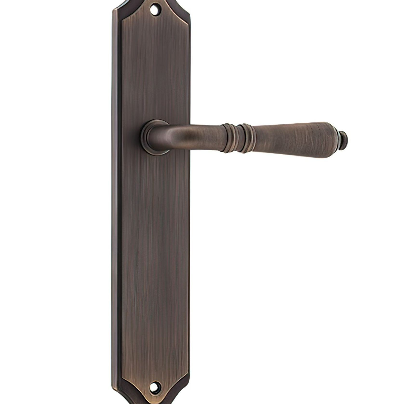 Iver Sarlat Lever Door Handle on Shouldered Backplate Signature Brass gallery detail image