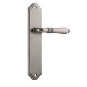 Iver Sarlat Lever Door Handle on Shouldered Backplate Distressed Nickel gallery detail image