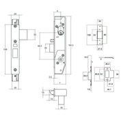 Lockwood Narrow Mortice Lock Kit Double Cyl/Handles SC gallery detail image